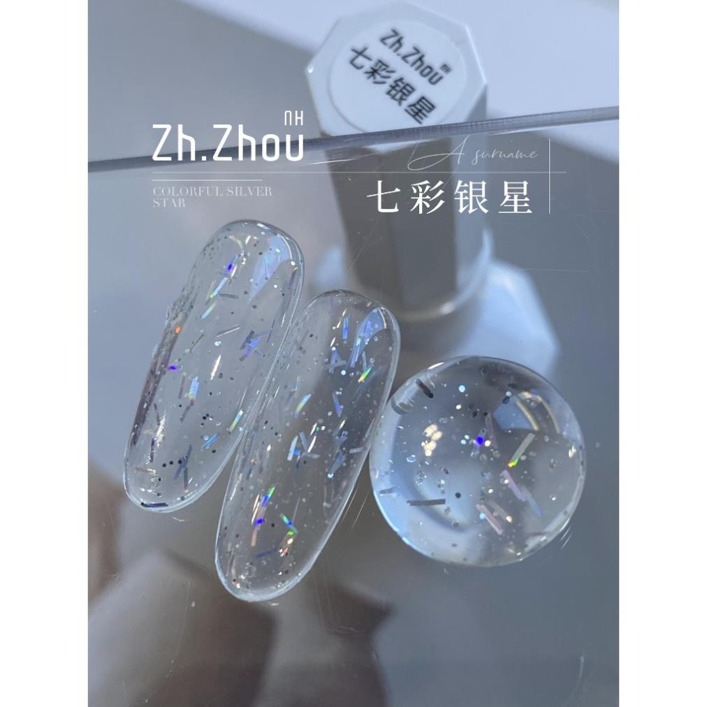 Sơn gel nhũ sợi hàn quốc . nhũ sợi 7 màu, sơn nhũ sợi trang trí móng . Zh.Zhou