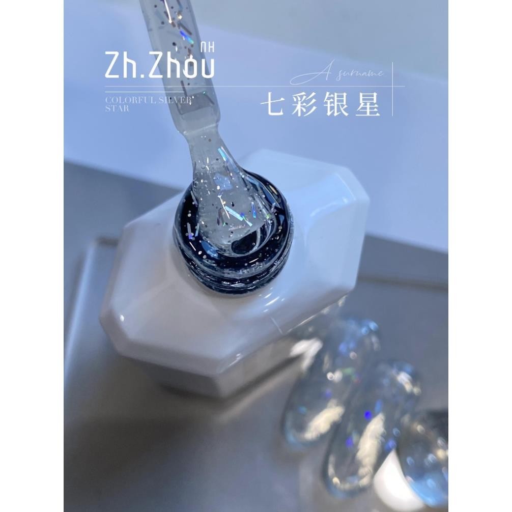 Sơn gel nhũ sợi hàn quốc . nhũ sợi 7 màu, sơn nhũ sợi trang trí móng . Zh.Zhou