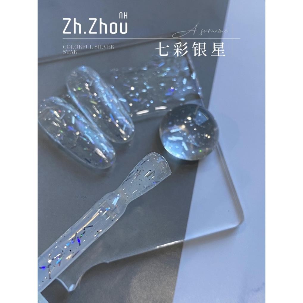 Sơn gel nhũ sợi hàn quốc . nhũ sợi 7 màu, sơn nhũ sợi trang trí móng . Zh.Zhou