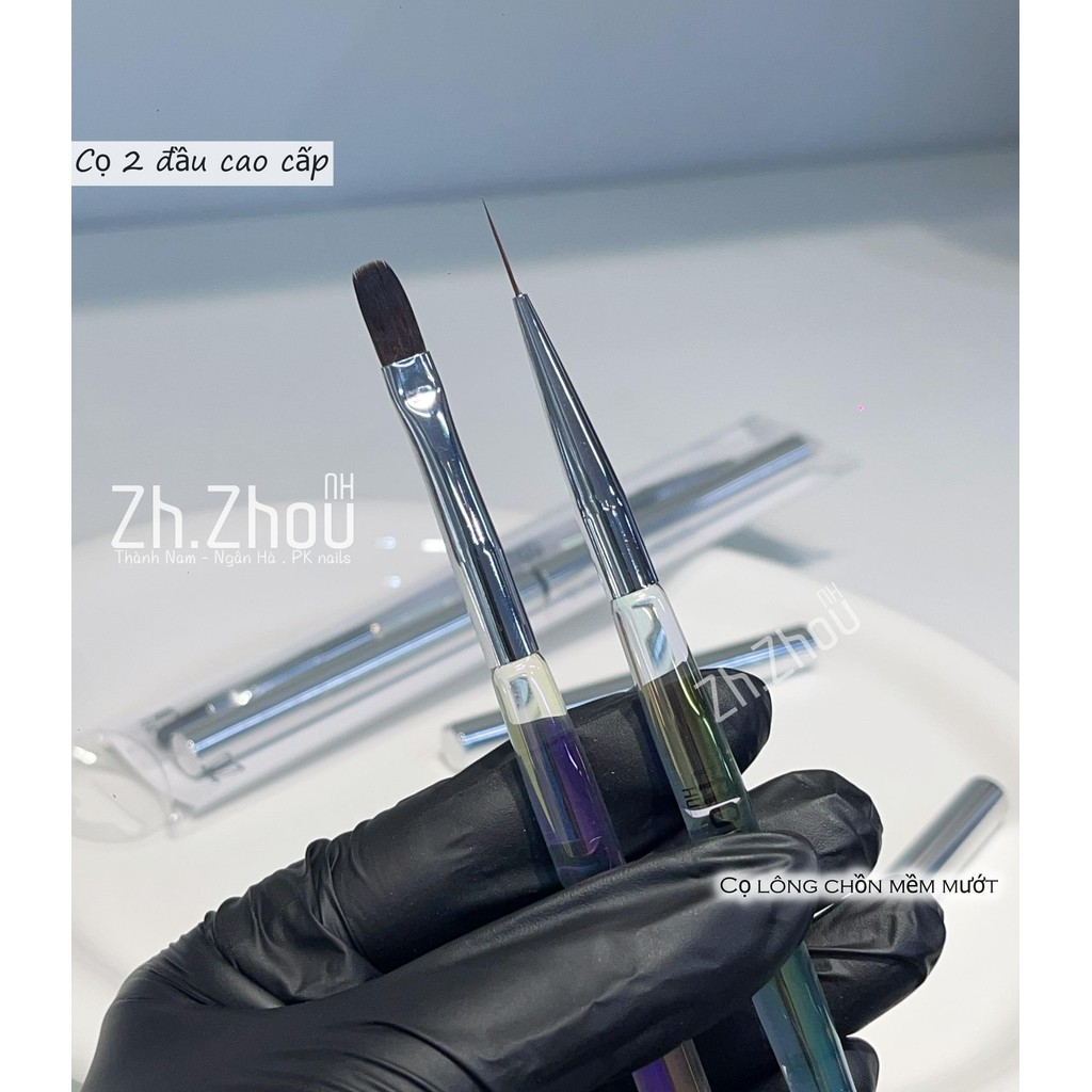 Cọ nét 2 đầu, cọ 2 đầu đắp gel, cọ 2 đầu Zh.Zhou chính hãng, cọ vẽ nét siêu mảnh.