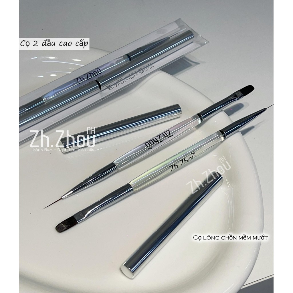 Cọ nét 2 đầu, cọ 2 đầu đắp gel, cọ 2 đầu Zh.Zhou chính hãng, cọ vẽ nét siêu mảnh.