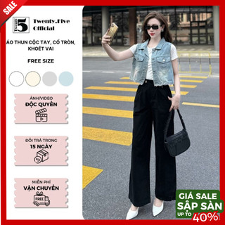 Áo Thun Nữ Cộc Tay Cổ Tròn Khoét Vai Cá Tính Dáng Ôm Tôn Dáng – Twentyfive Fashion 6401