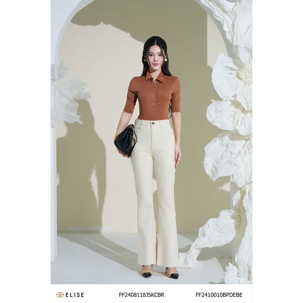 Ảnh Body suit nâu khóa trước thiết kế Elise FF2408118JSKCBR 2