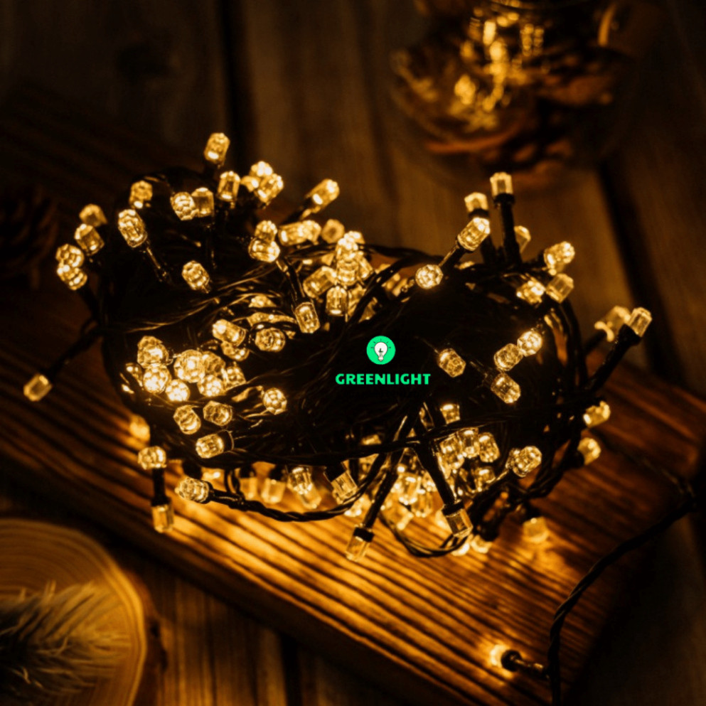 Dây đèn LED 40M chiếu sáng chớp lục giác 40M 20M loại chính hãng tô điểm lễ Tết có phích kết nối điện