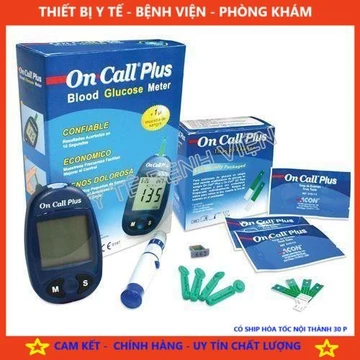 Máy đo tiểu đường On Call Plus - Máy đo đường huyết Oncall Plus tặng kèm 25 que thử - CHÍNH HÃNG