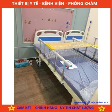 GIƯỜNG Y TẾ, GIƯỜNG BỆNH NHÂN 1 TAY QUAY NÂNG ĐẦU TẶNG KÈM BÀN ĂN - CHÍNH HÃNG