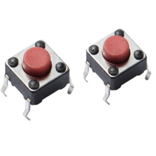 [Giá combo] (50 cái) Nút nhấn 6x6mm 4 chân cắm đứng đầu đỏ cao 2.5 - 3.7mm