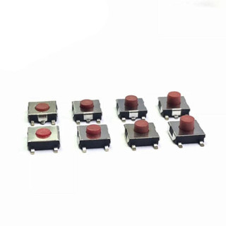 [Giá sỉ] (50C) Nút nhấn 6x6mm 4 chân dán đầu đỏ cao 2.5 - 3.7mm