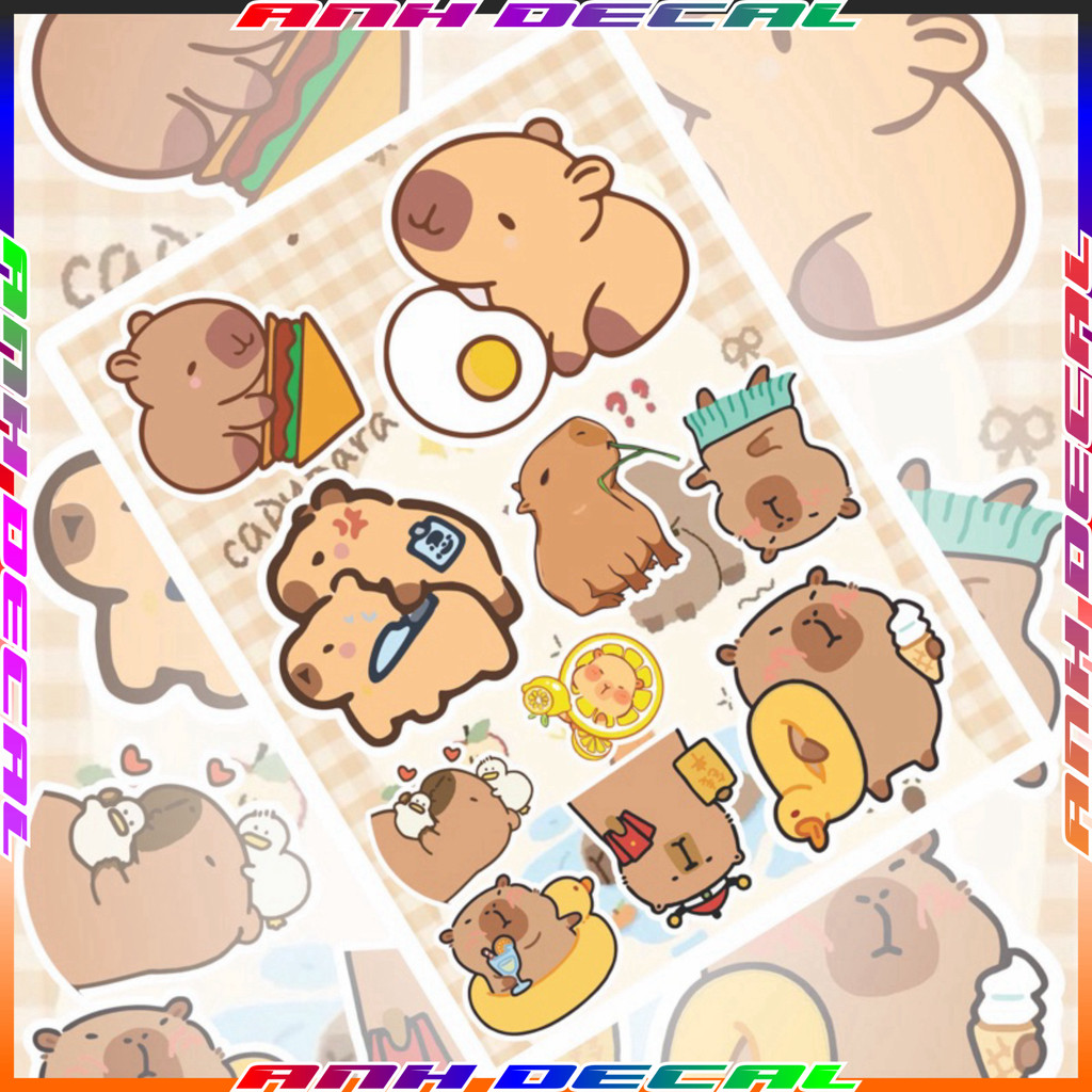 Tem Dán Tem Dán Sticker Nhãn Dán Decal Capybara Dán Trang Trí Xe Máy Xe ...