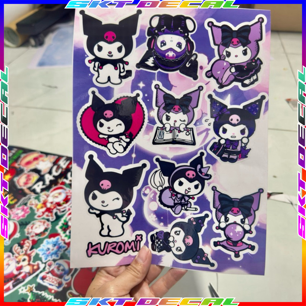 Tem Dán Sticker Nhãn Dán Kuromi Decal Dán Trang Trí Xe Máy Xe Điện Điện ...