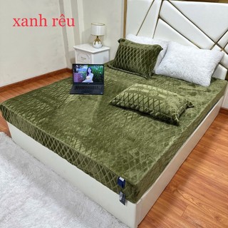 Bộ Ga và vỏ gối nỉ nhung sữa COCO mềm mịn nhập khẩu loại 1, bộ ga gối công nghệ mới thoáng khí