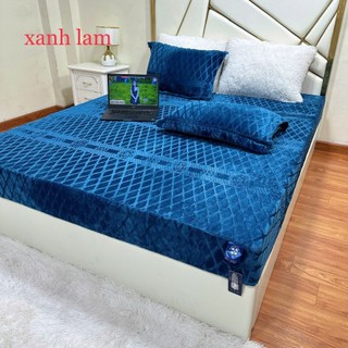 Bộ Ga và vỏ gối nỉ nhung sữa COCO mềm mịn nhập khẩu loại 1, bộ ga gối công nghệ mới thoáng khí