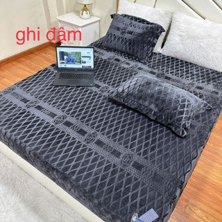Bộ Ga và vỏ gối nỉ nhung sữa COCO mềm mịn nhập khẩu loại 1, bộ ga gối công nghệ mới thoáng khí