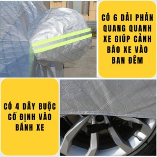 Bạt Phủ Xe Ô Tô Chevrolet Spark, Colorado, Trailblazer, Aveo, Cruze, Orlando, Captiva - Chất Liệu Bạt Tráng Nhôm 3 Lớp