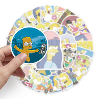 50 Miếng Dán Simpson Vui Nhộn Cho Laptop / Điện Thoại / Mũ Bảo Hiểm / Ô Tô / Động Cơ / Đàn Guitar DIY Sáng Tạo Dán Nhà D