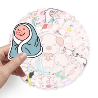 50 Mảnh Ngộ nghĩnh Lợn Màu Hồng Dán Chống Thấm Nước DIY Cho Điện Thoại Laptop Xe Dán Sáng Tạo Decal Nhà