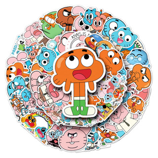 50 Mảnh Vui Nhộn Thế Giới Tuyệt Vời Của Gumball Dán Chống Thấm Nước DIY Cho Laptop / Điện Thoại / Mũ Bảo Hiểm / Ô Tô / Đ