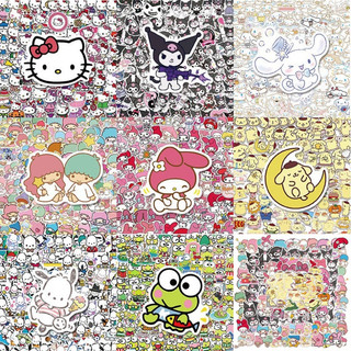 Bộ 50 Mới Sanrio Dán Hello Kitty Dán Kuromi My Melody Miếng Dán Dễ Thương Cho Bé Gái Laptop Da Kawaii Decal