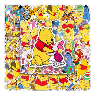50 Miếng Dán Gấu Pooh Ngộ nghĩnh Chống Thấm Nước DIY Cho Điện Thoại Laptop Xe Dán Sáng Tạo Decal Nhà