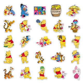 50 Miếng Dán Gấu Pooh Ngộ nghĩnh Chống Thấm Nước DIY Cho Điện Thoại Laptop Xe Dán Sáng Tạo Decal Nhà