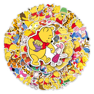 50 Miếng Dán Gấu Pooh Ngộ nghĩnh Chống Thấm Nước DIY Cho Điện Thoại Laptop Xe Dán Sáng Tạo Decal Nhà