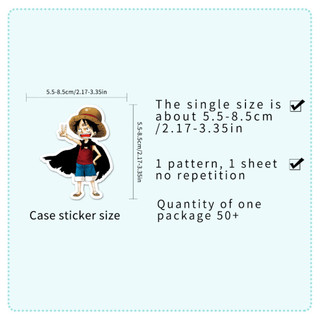 50 Mảnh Ngộ nghĩnh One Piece DIY Sáng Tạo Nhà Decal Dán Kawaii Hoạt Hình Chống Thấm Nước Dán