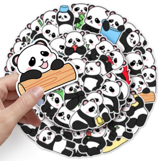50 Miếng Dán Gấu Trúc Ngộ nghĩnh Chống Thấm Nước DIY Cho Điện Thoại Laptop Dán Xe Hơi Sáng Tạo Decal Nhà