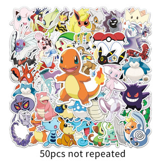 50 Miếng Dán Pokemon Ngộ nghĩnh Chống Thấm Nước DIY Cho Điện Thoại Laptop Xe Dán Sáng Tạo Decal Nhà