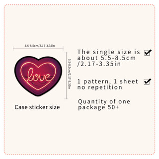 50 Miếng Dán Ánh Sáng Neon Ngộ nghĩnh Chống Thấm Nước DIY Cho Điện Thoại Laptop Xe Dán Sáng Tạo Decal Nhà