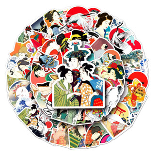 Bộ 50 Ngộ nghĩnh Ukiyoe Dán Chống Thấm Nước DIY Cho Điện Thoại Laptop Xe Hơi Miếng Dán Sáng Tạo Nhà Decal