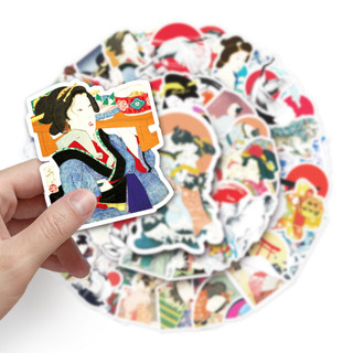 Bộ 50 Ngộ nghĩnh Ukiyoe Dán Chống Thấm Nước DIY Cho Điện Thoại Laptop Xe Hơi Miếng Dán Sáng Tạo Nhà Decal