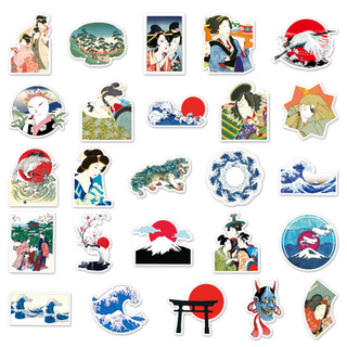 Bộ 50 Ngộ nghĩnh Ukiyoe Dán Chống Thấm Nước DIY Cho Điện Thoại Laptop Xe Hơi Miếng Dán Sáng Tạo Nhà Decal