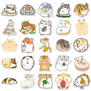 Bộ 50 Dễ Thương Hamster PD Dán Chống Thấm Nước DIY Cho Điện Thoại Laptop Xe Dán Sáng Tạo Decal Nhà