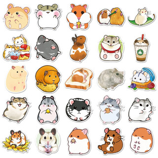 Bộ 50 Dễ Thương Hamster PD Dán Chống Thấm Nước DIY Cho Điện Thoại Laptop Xe Dán Sáng Tạo Decal Nhà