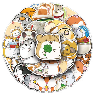 Bộ 50 Dễ Thương Hamster PD Dán Chống Thấm Nước DIY Cho Điện Thoại Laptop Xe Dán Sáng Tạo Decal Nhà