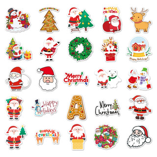 50 Miếng Dán Giáng Sinh Vui Nhộn Chống Thấm Nước DIY Cho Điện Thoại Laptop Dán Xe Hơi Sáng Tạo Decal Nhà