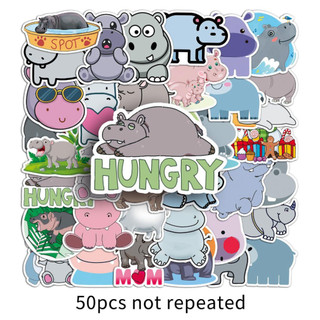 50 Miếng Dán Hà Mã Ngộ nghĩnh Chống Thấm Nước DIY Cho Điện Thoại Laptop Xe Dán Sáng Tạo Decal Nhà
