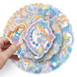 Bộ 50 Ins Phong Cách Nàng Tiên Cá Nhỏ Decal Dán Miếng Dán Chính Hãng Cho Laptop / Điện Thoại / Đàn Guitar / Mũ Bảo Hiểm