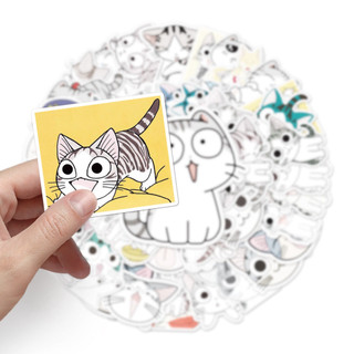 50 Miếng Dán Mèo Vui Nhộn Chống Thấm Nước DIY Cho Điện Thoại Laptop Dán Xe Hơi Sáng Tạo Decal Nhà