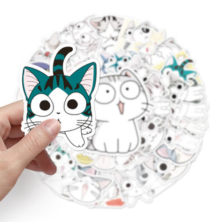 50 Miếng Dán Mèo Vui Nhộn Chống Thấm Nước DIY Cho Điện Thoại Laptop Dán Xe Hơi Sáng Tạo Decal Nhà