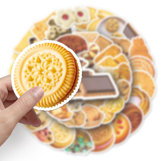 50 Miếng Dán Bánh Quy Trung Quốc Yummy ❉ Cho Điện Thoại Laptop Cốc Nước Mũ Bảo Hiểm DIY Dán Đề Can DIY Doodle Sticker
