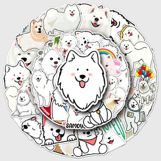 50 Miếng Dán Samoyed Ngộ nghĩnh Chống Thấm Nước DIY Cho Điện Thoại Laptop Xe Hơi Miếng Dán Sáng Tạo Nhà Decal