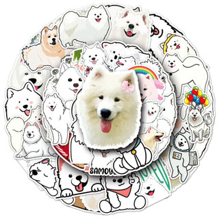 50 Miếng Dán Samoyed Ngộ nghĩnh Chống Thấm Nước DIY Cho Điện Thoại Laptop Xe Hơi Miếng Dán Sáng Tạo Nhà Decal