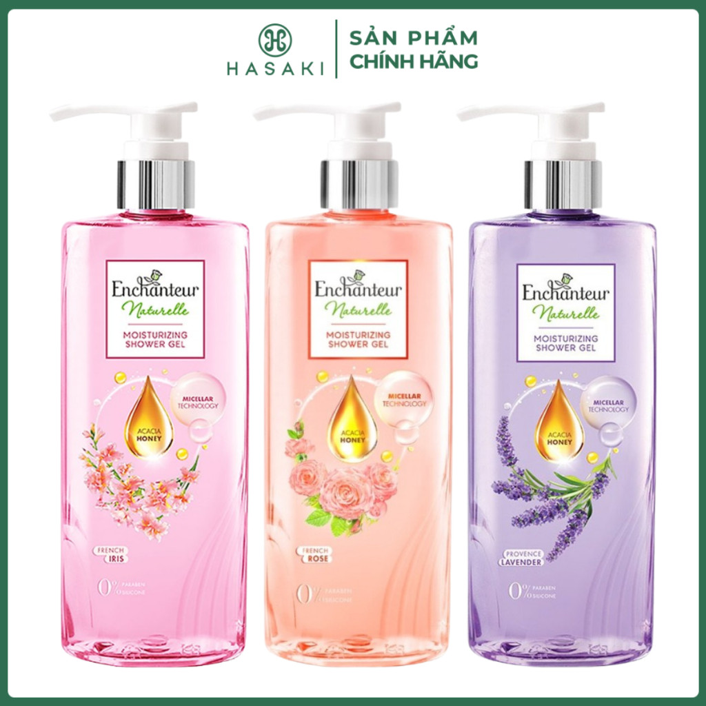 Sữa Tắm Enchanteur Dưỡng Da Thiên Nhiên Hoa Hồng 510g