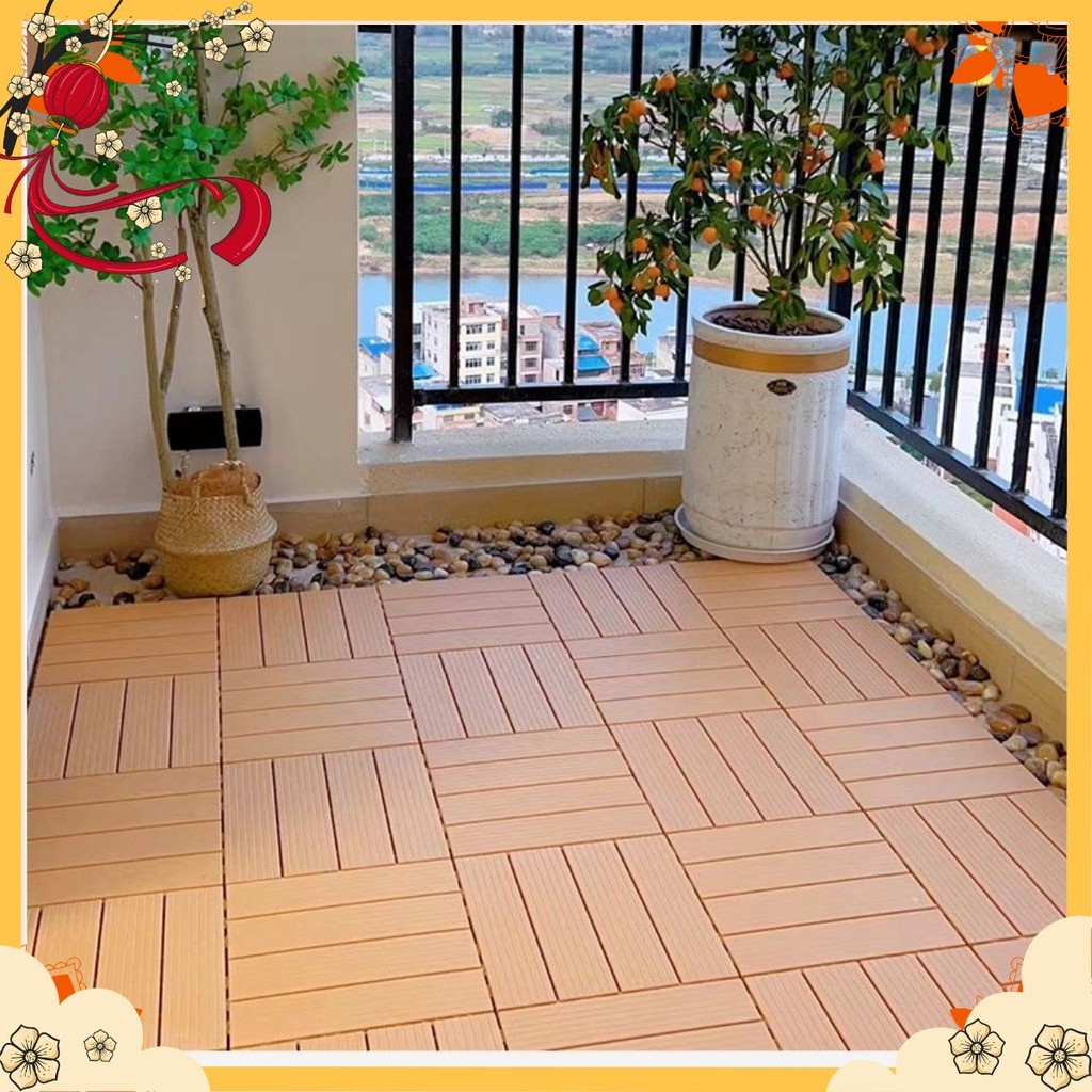 Combo 22 tấm Lót Sàn Ban Công, Sàn Nhựa Lót Sàn Ban Công, Trang Trí Sân Vườn