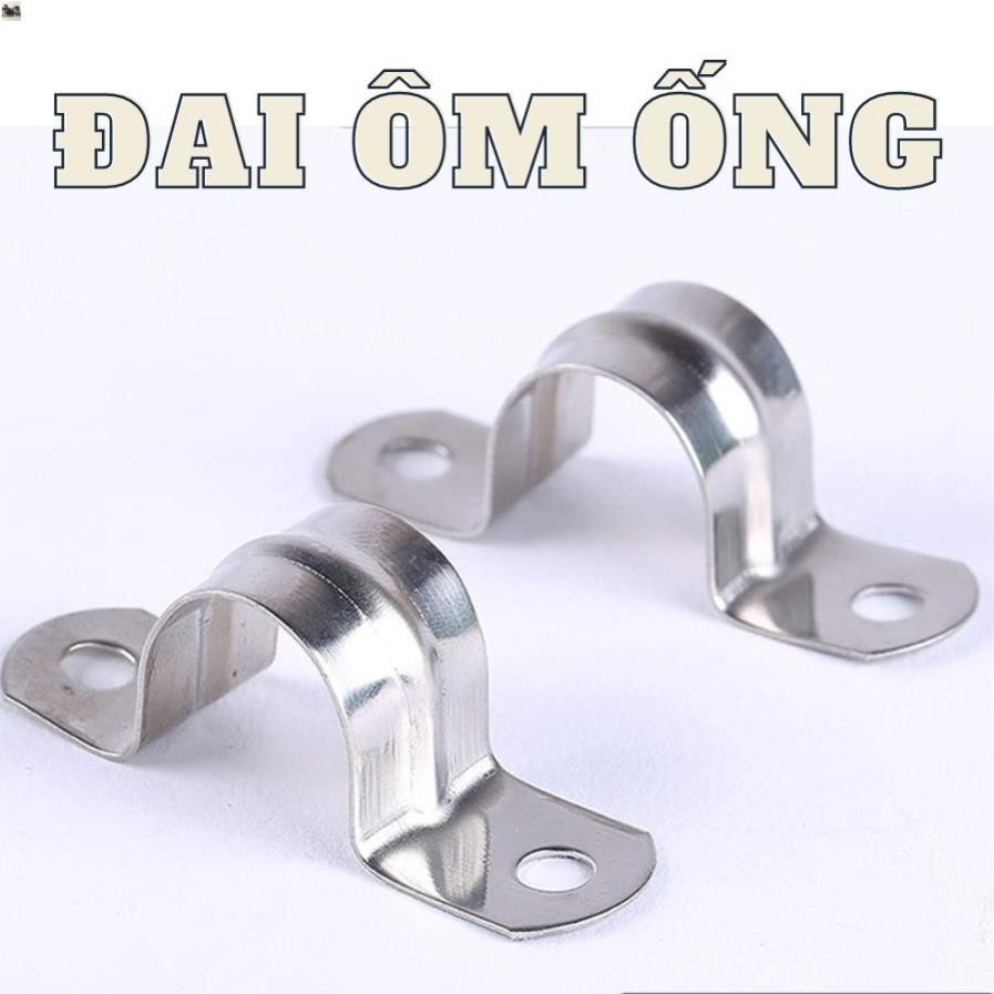 GIÁ SỈ 100 cái Đai ôm ống Cùm omega ôm ống đủ size chất liệu inox không rỉ bền chắc dễ sử dụng