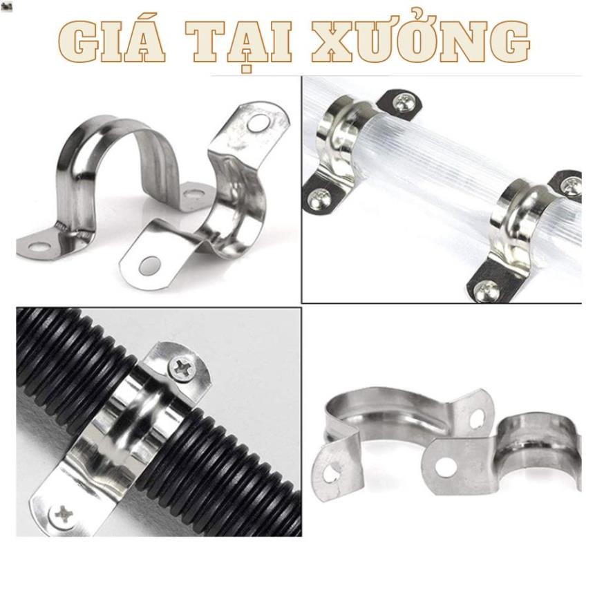 GIÁ SỈ 100 cái Đai ôm ống Cùm omega ôm ống đủ size chất liệu inox không rỉ bền chắc dễ sử dụng
