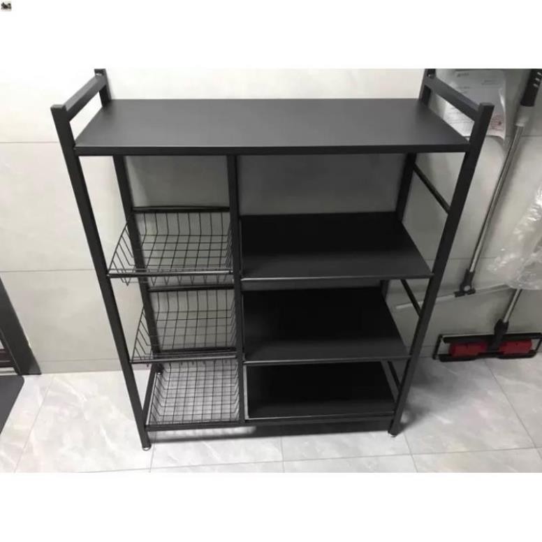 GIÁ HUỶ DIỆT - Kệ để đồ nhà bếp đa năng 2/4 tầng để lò vi sóng nồi cơm điện có bánh xe đẩy