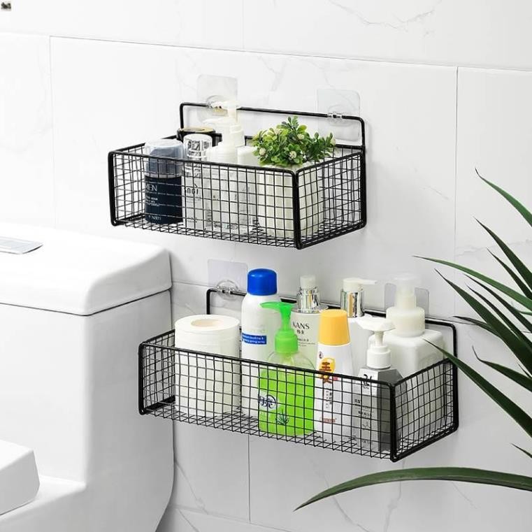 Giỏ Đựng Hành Tỏi - Kệ Lưới Đựng Đồ Nhà Tắm Dán Tường - Kệ Nhà Tắm- Kệ Để Bồn Cầu - Tiện Lợi Dùng Decor Cho Mọi Vị Trí