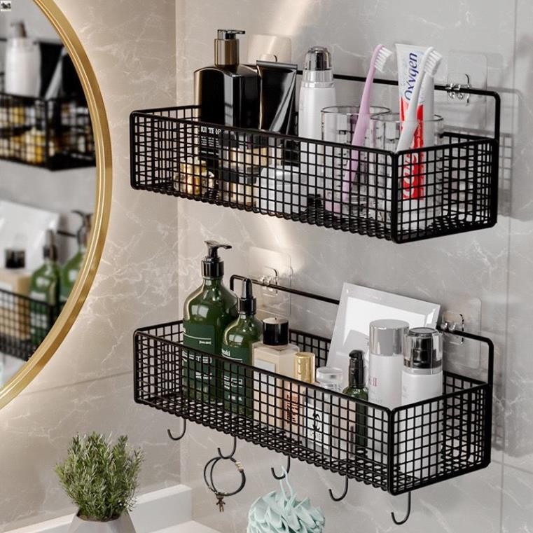 Giỏ Đựng Hành Tỏi - Kệ Lưới Đựng Đồ Nhà Tắm Dán Tường - Kệ Nhà Tắm- Kệ Để Bồn Cầu - Tiện Lợi Dùng Decor Cho Mọi Vị Trí